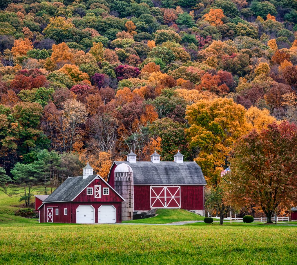 A red barn heated with propane