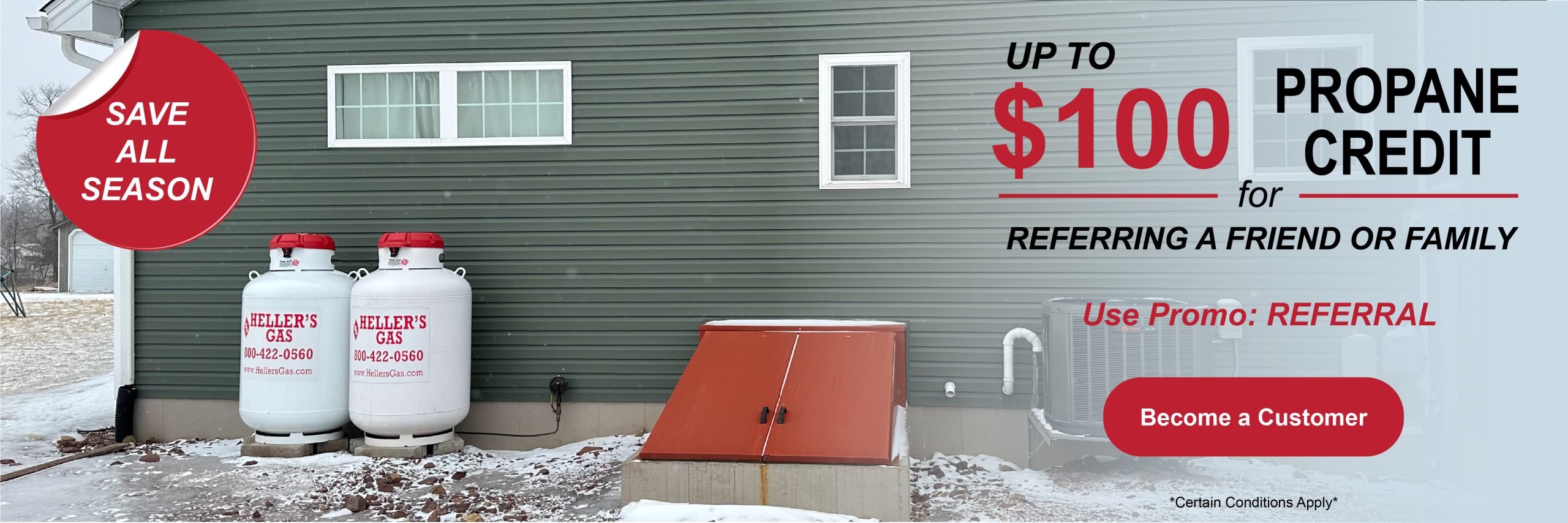 Heller's Gas - Win Your Winter $100 Referral Credit