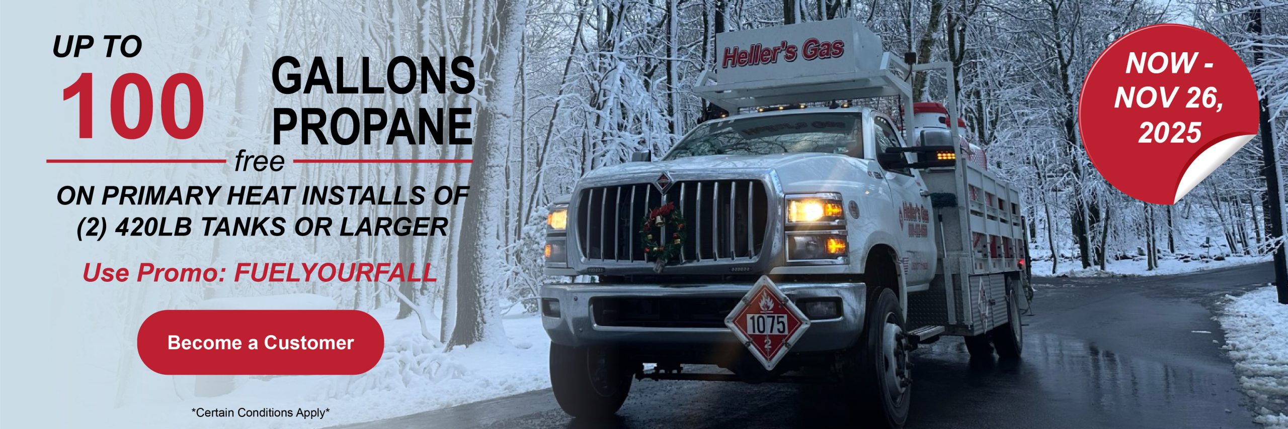 Heller's Gas - Win Your Winter 100 Gallons Propane Free